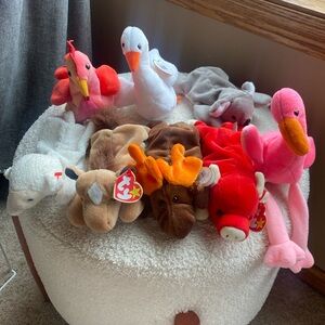 Beanie Babies Plush Toy Set - Horse, Moose, and Bull etc. 8 pieces